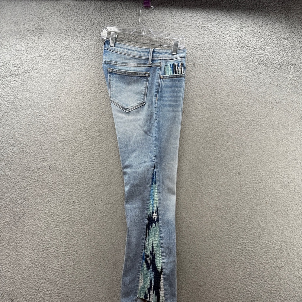 Driftwood Indie Jeans Women’s Size W27 Flared Crop Patchwork Raw Hem Boho Hippie - Picture 12 of 16